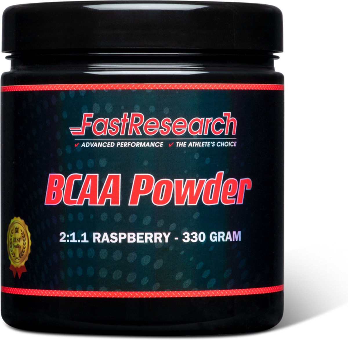 Fast Research BCAA Poeder - Op basis van 2:1:1 formule - Raspberry - Framboos - 330 gram - 55 doseringen