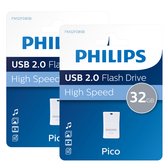 Bol.com Philips 32GB Pico Edition Schadow Grey® - 2-Pack - Mini USB stick – Compacte geheugenstick aanbieding