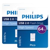 Bol.com Philips 64GB Pico Edition Magic Purple® - 2-Pack - Mini USB stick – Compacte geheugenstick aanbieding