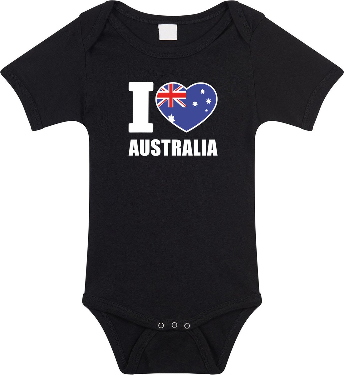 I love Australia baby rompertje - zwart - Australie - geboorte jongen/meisje - Kraamcadeau - Babykleding - supporters 68