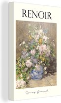 Canvas - Canvas schilderij - Bloemen boeket - Bloemen - Vaas - Delftsblauw - Renoir - Canvas schildersdoek - Oude meesters - 40x60 cm