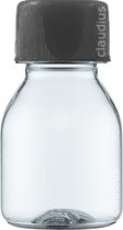 Flacon plastique vide 60 ml APET shot transparent - avec bouchon strié noir - lot de 10 pièces - rechargeable - vide