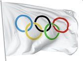 Jeux Olympiques Drapeau Jeu, 90x150cm Drapeau Jeux Olympiques, l