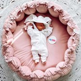 Jaju Baby - Baby Speelmat - Organische Katoen Speelkleden - Antibacterieel Speelmat - Anti-Allergisch Speelmat - Poeder - 120 x 120 cm