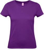 Paars basic t-shirt met ronde hals voor dames - katoen - 145 grams - paarse shirts / kleding XL (56)
