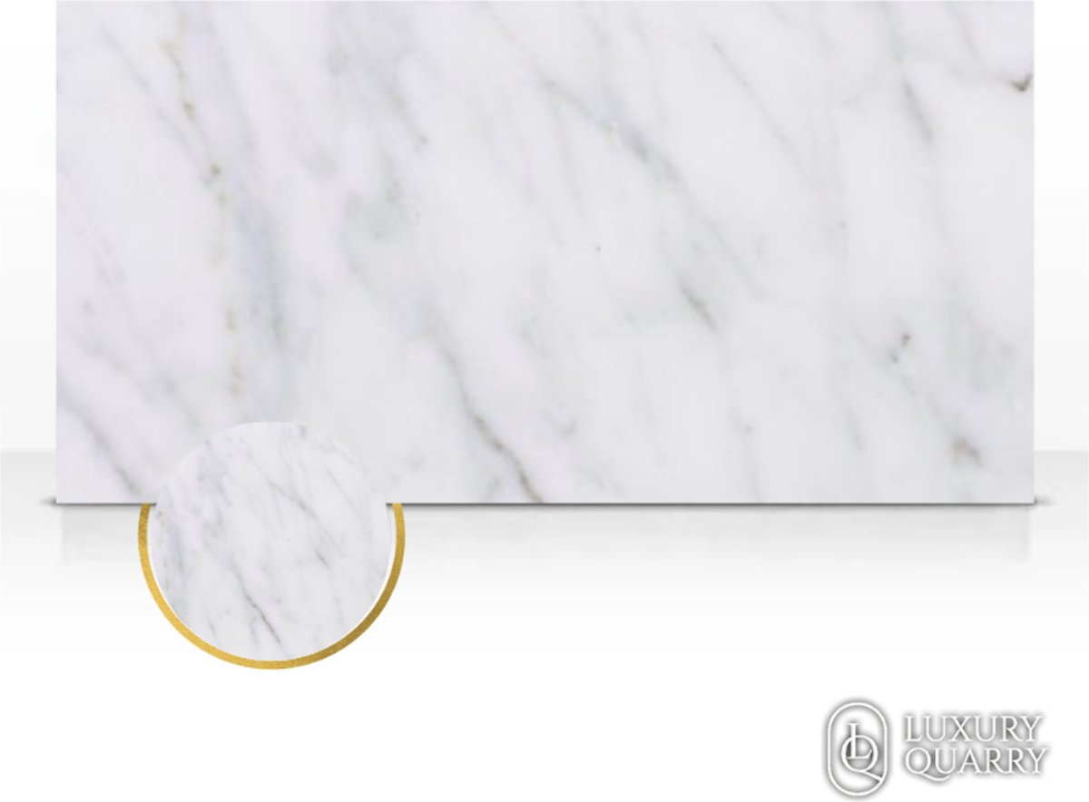Marmeren Snijplank Wit Handgemaakt Italiaans Marmer 40x30x2cm – Tapasplank Marble Cuttingboard Kaasplank - Serveerplank en Borrelplank - LuxuryQuarry®