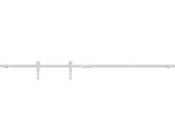vidaXL - Ophangset - voor - minischuifdeur - 122 - cm - koolstofstaal - wit