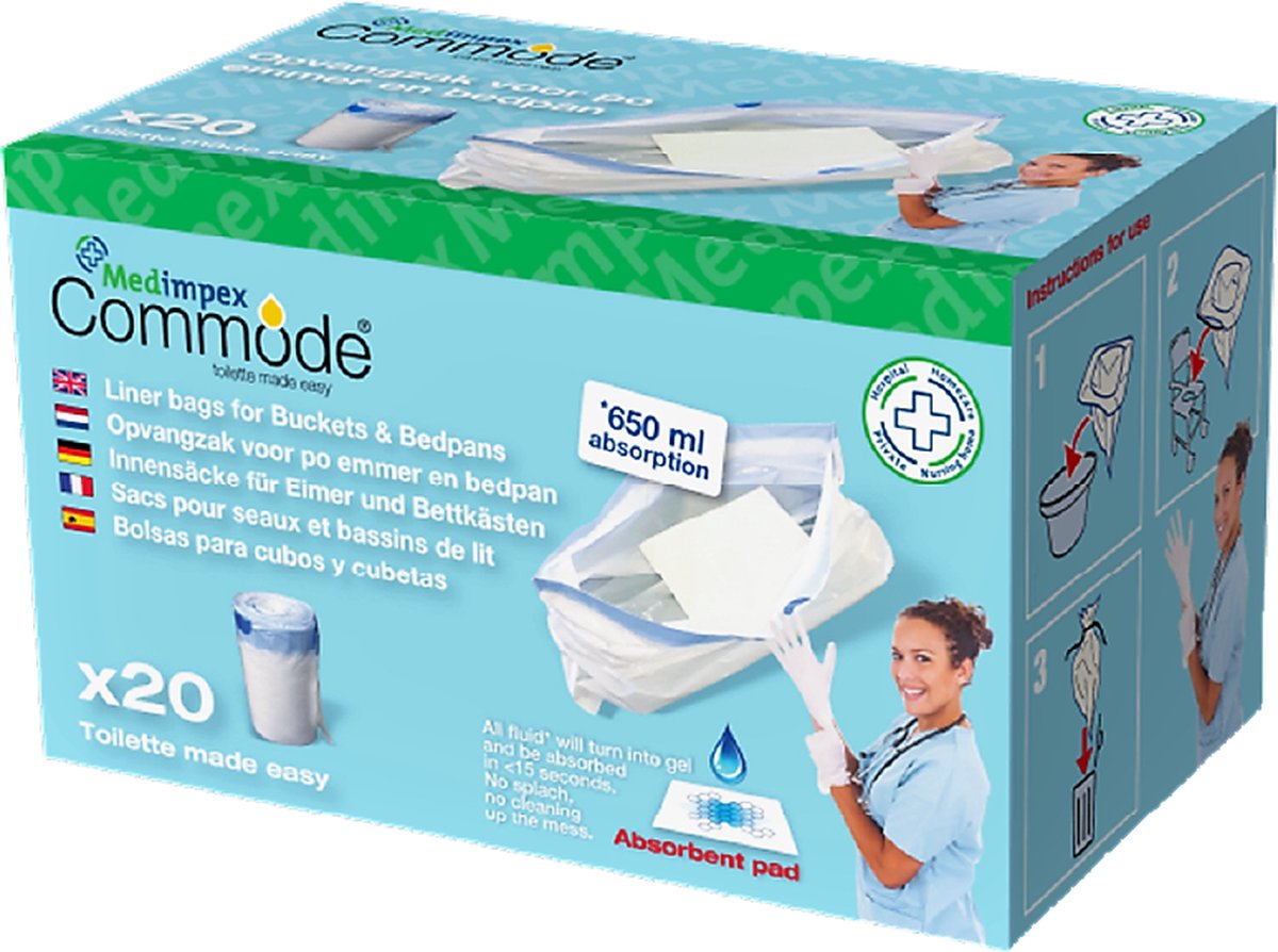 Goedkoopste Medimpex Commodeliner® Toiletemmer zakken - x20 Bedpanzakken