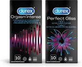 Durex - 20 stuks Condooms - Orgasm Intense 1x10 stuks - Perfect Gliss 1x10 stuks - Voordeelverpakking