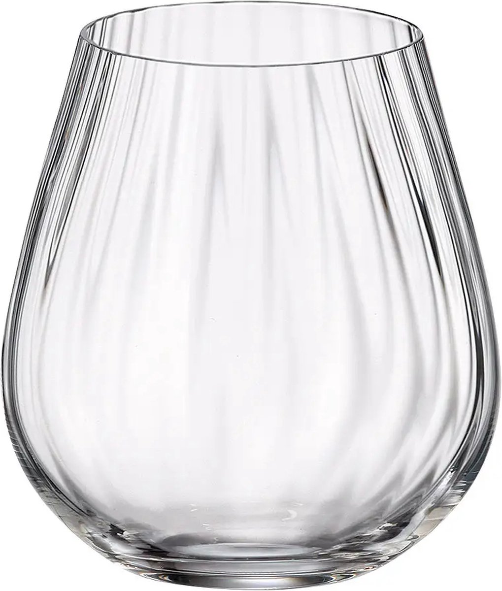 Mooie Waterglazen Crystalite Bohemia Columba Optic tumbler 380ml