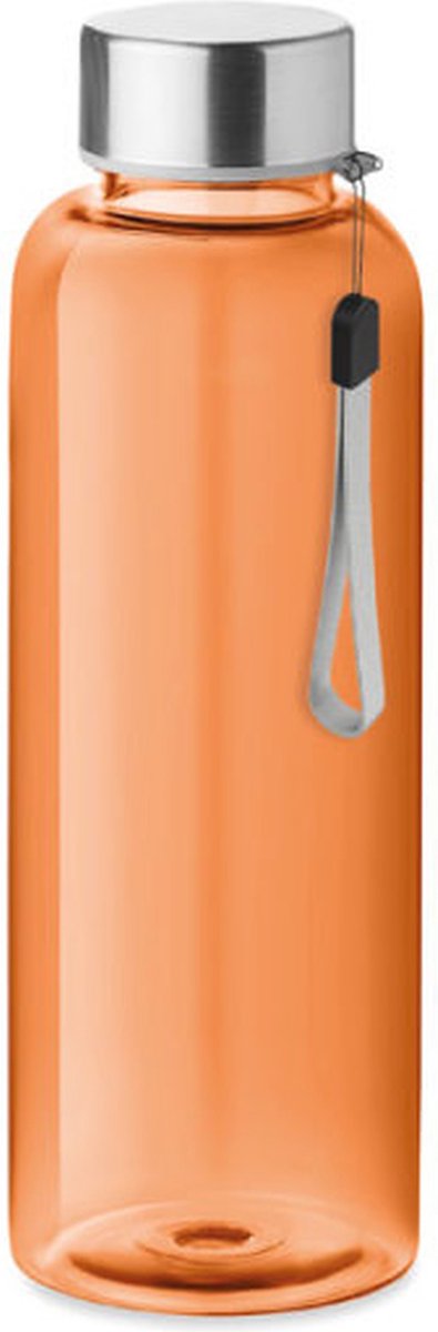 Drinkfles Waterfles Oranje duurzaam - (PET) PER 2 VERPAKT | Dop van roestvrijstaal. 500ml