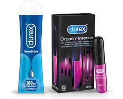 Durex - 110ml Glijmiddel - Play Sensitive 1x100ml - Intense Orgasm 1x10ml - Voordeelverpakking
