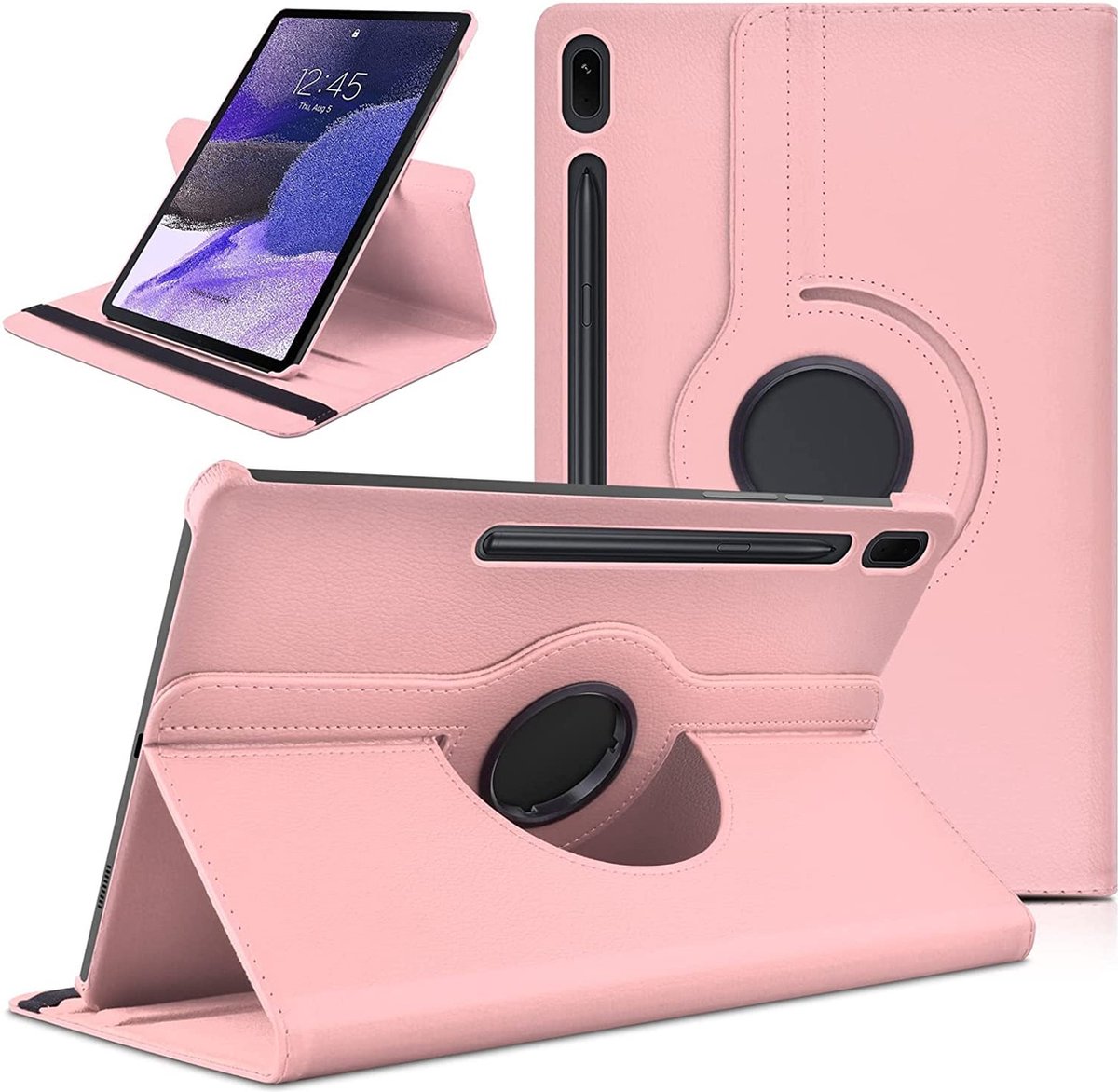 Arara Draaibare Hoes Geschikt voor Samsung Galaxy Tab S8 Plus 12,4 inch (2022) Bookcase - Rosegoud
