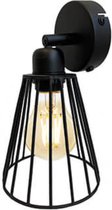 Lamp  - Wandspot zwart mat - industriële lamp  - opengewerkte wandlamp  -  H25cm