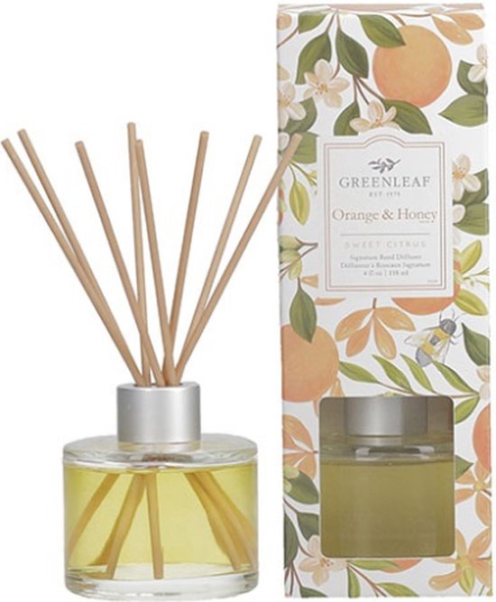 Greenleaf Geurstokjes / Reed Diffuser Orange & Honey