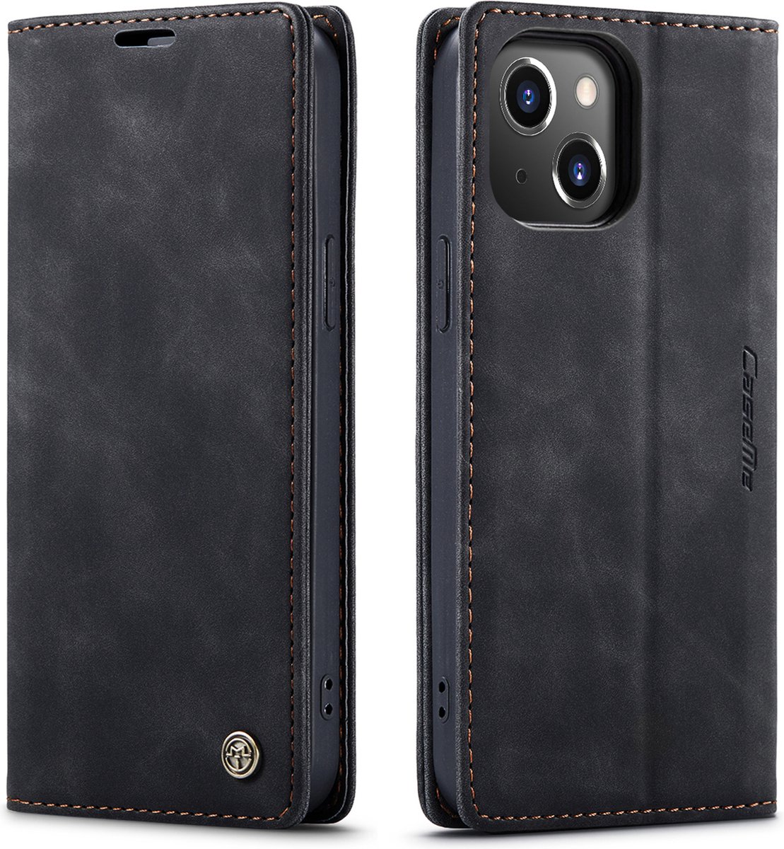 Hoesje geschikt voor Apple iPhone 14 - Wallet Book Case - Magneetsluiting - Zwart