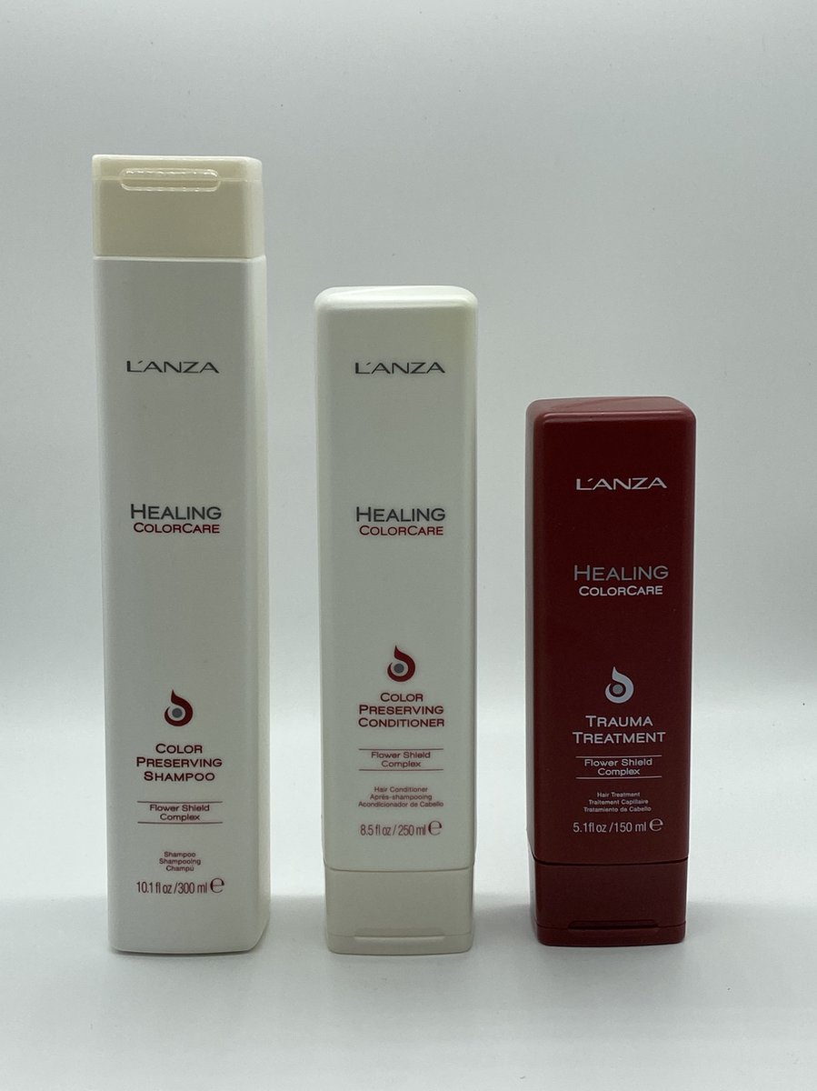 L'anza Colorcare set - Shampoo 300ml & Conditioner 300ml & Treatment 150ml - kleurbehoud - glans - verzorging