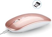 Draadloze Optische Muis - Bluetooth - Oplaadbaar - 2.4G - Slim - Draagbare draadloze reismuis - silent Click - Geruisloos - ergonomisch  - met USB - Ontvanger voor MacBook, pc, computer, laptop- Rose Gold