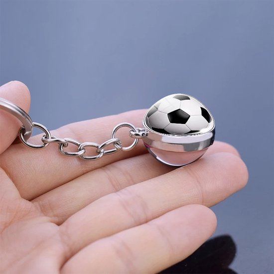 cobee Football Keychain Gift, Novelty Keychain for Boys Sports Fan Silicone Football Keychains for Party Favors Reward Gift, white-b