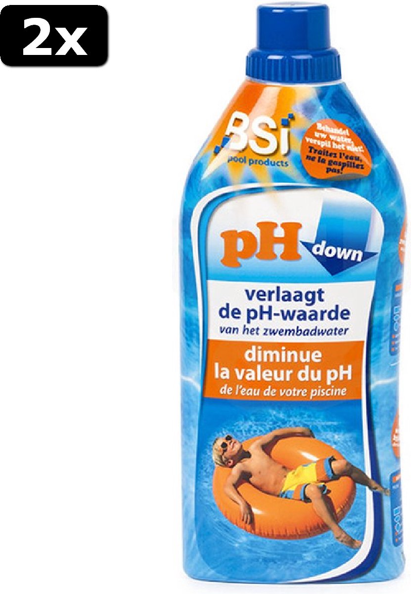 2x BSI pH Down Liquid Zwembad Spa Verlaagt de pHwaarde