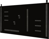 Magneetbord XL horizontaal 50x100 cm - VINTAGE GREY leren banden - inclusief 10 leren magneet accessoires - Handles and more® (wandbord - magneetborden groot)
