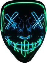 Masque de purge LED Shutterlight® - Blauw et vert - Halloween - Festival