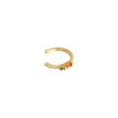 Bijoutheek Boucles d'oreilles Earcuff spécial pierre vert/or rose 0288162-007 Doré