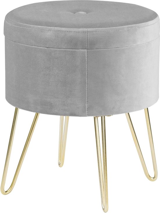 AllEquip Set van 2 krukken met opbergruimte, fluweel, zitkruk, rond, make- uptafel, kruk, opbergkruk voor woonkamer, slaapkamer, kinderkamer, badkamer, 2 maten, blauw AllEquip Set van 2 krukken met opbergruimte, fluweel, zitkruk, rond, make- uptafel, kruk, opbergkruk voor woonkamer, slaapkamer, kinderkamer, badkamer, 2 maten, blauw
