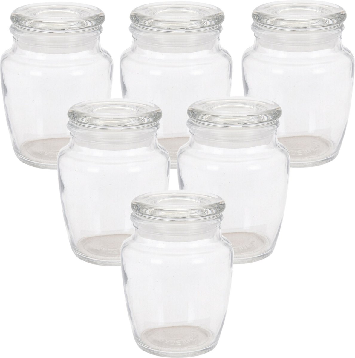 Excellent Houseware Voorraadpotjes - 12x stuks - glas - 150 ml