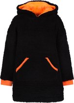 Zwart en oranje lang sweatshirt met capuchon / L-XL