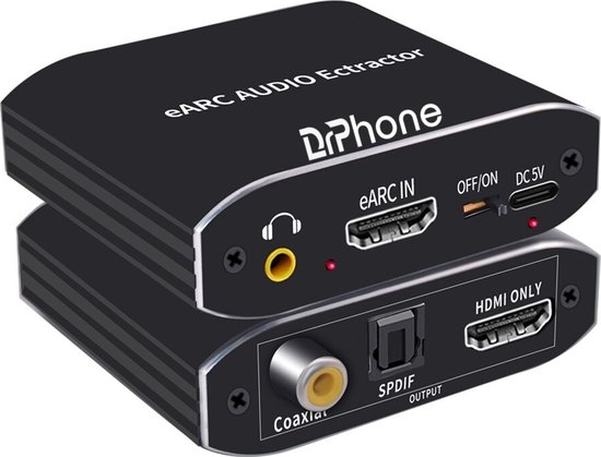 DrPhone eArc Lite - 192Khz HDMI Audio eArc Extractor 7.1CH Atmos Converter  - Extract... | bol.