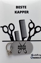 kapper Sleutelhanger inclusief kaart – kapper cadeau – kapper- Leuk kado voor je vriend om te geven - 2.9 x 5.4CM