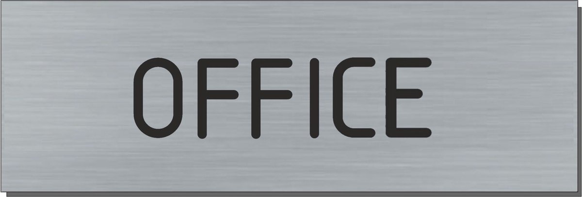 Doorsign - doorplate - deurbord - office - rectangle - stainless steel look - 5 x 15 cm