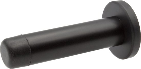Deurstopper zwart - 70mm - Wandbevestiging