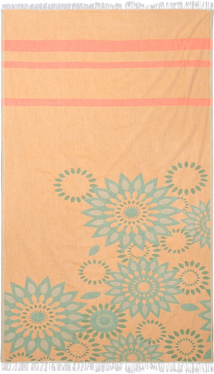 Trimita Zonnebloem Hamamdoek - Strandlaken - Fouta - Peshtemal - Dubbelzijdig Gebruik - 95x185 cm -Oranje