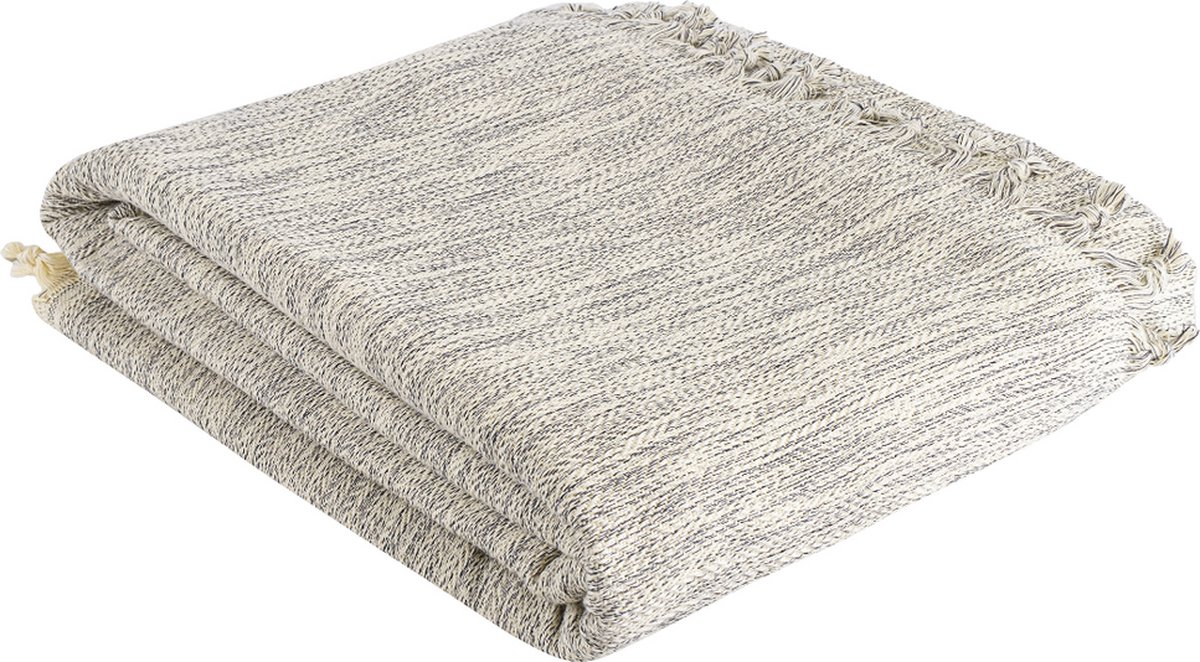 Trimita Duru - 100% Katoenen Sprei - Plaid Katoen - Fair Trade - 160x220 cm - Zwart