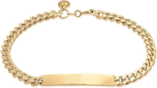 Elli PREMIUM Bracelets Bouclier de plaque d'identification pour femme en Argent sterling 925 plaqué