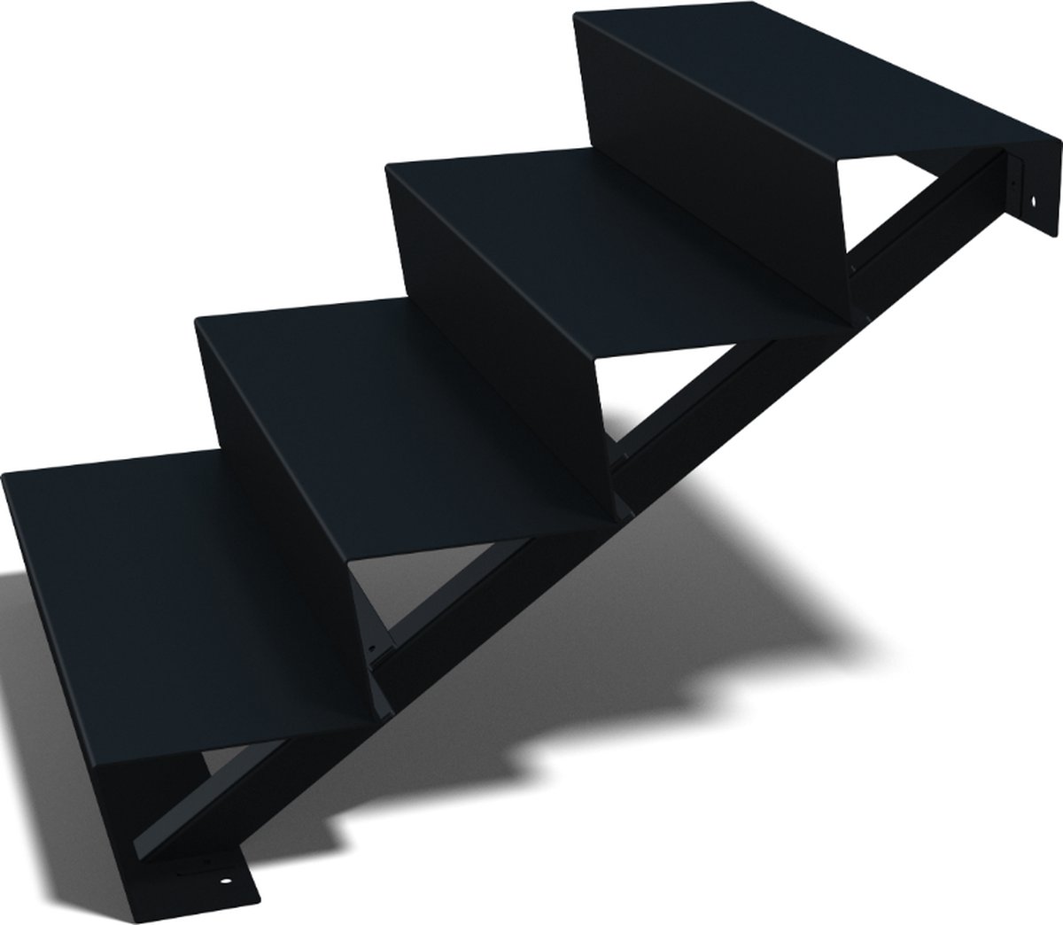 MySteel Zwarte trap New York 4-trede - Breedte: 80 cm x Hoogte: 68 cm
