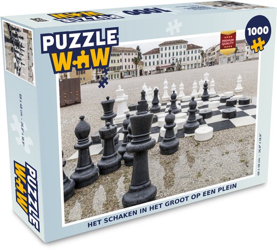 Puzzel Het schaken in het groot op een plein - Legpuzzel - Puzzel 1000 stukjes volwassenen