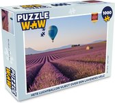 Puzzel Hete luchtballon vliegt over een lavendelveld - Legpuzzel - Puzzel 1000 stukjes volwassenen