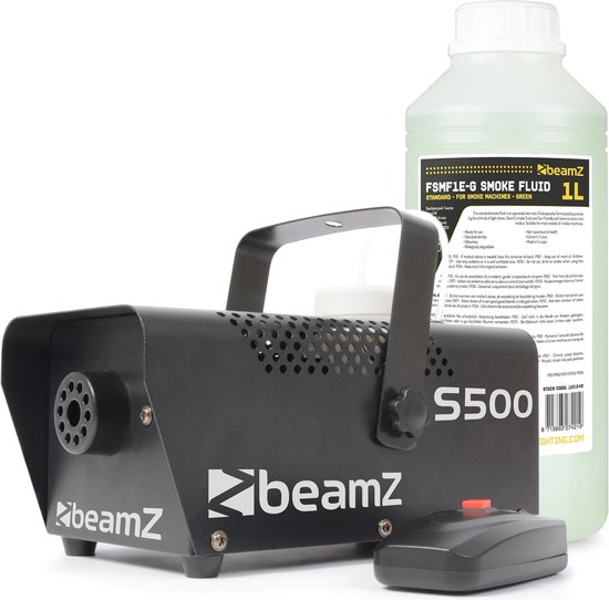 Rookmachine - BeamZ S500 rookmachine 500W met ruim 1L rookvloeistof - BeamZ