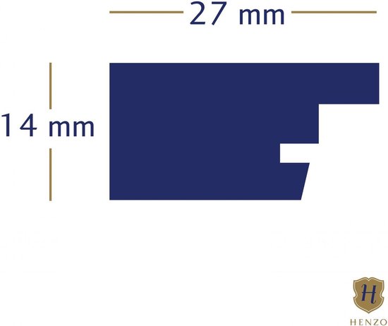 Cadre photo - Henzo - Bois flotté - Format photo 60x90 cm - Blauw