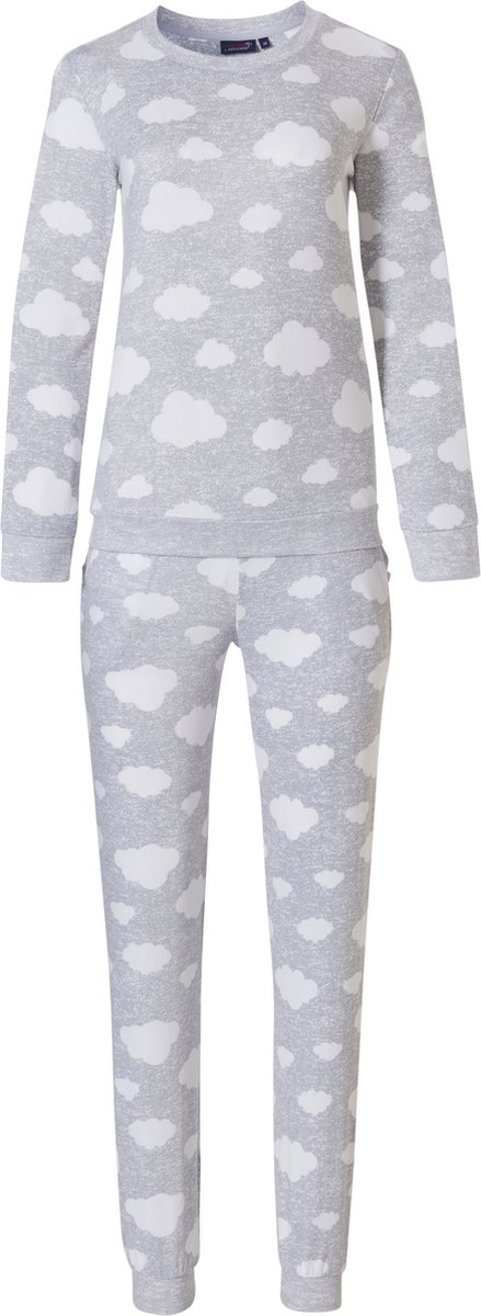 Rebelle dames pyjama - Wolkjes - grijs mêlee Grijs mêlee, wolkjes