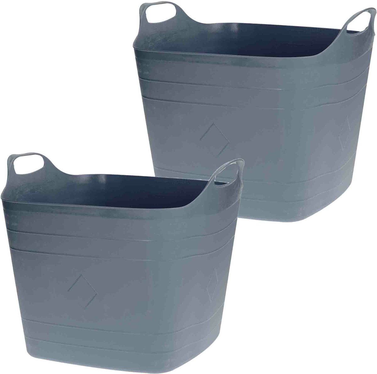 Bathroom Solutions flexibele kuip emmers/wasmanden - 2x stuks - 40 liter