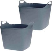 Bathroom Solutions flexibele kuip emmers/wasmanden - 2x stuks - 40 liter
