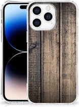 Smartphone hoesje Apple iPhone 14 Pro Max Mobiel Hoesje met transparante rand Steigerhout