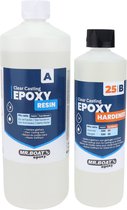 Mr.Boat Epoxy Giethars 25 - 1500 gram - Transparante Resin / Epoxyhars - Met UV blocker - Mengbekers - Handschoenen – Tongspatels