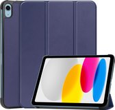 iPad 10 2022 Case Luxe Case Book Case Hard Cover - iPad 10 Case Bookcase - Blauw Foncé