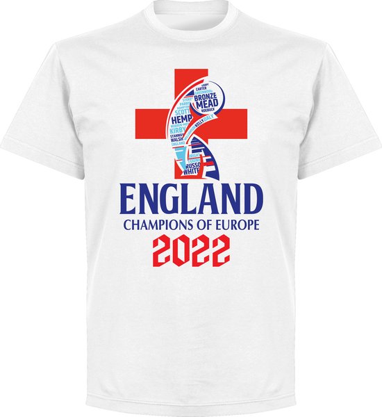 Engeland EK 2022 Cross Winners T-Shirt - Wit - 4XL