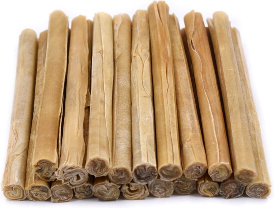 Geperste staaf Voordeelverpakking van 20 stuks. 25,4cm 20mm - Kauwstaven - Runderhuid - Snack - Kauwbot - Hondensnacks - Hond - Snacks